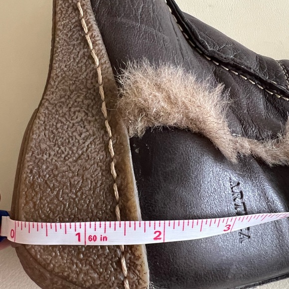 Artica Brown Leather Wedhe Heel Boots Size 37 - Picture 10 of 10